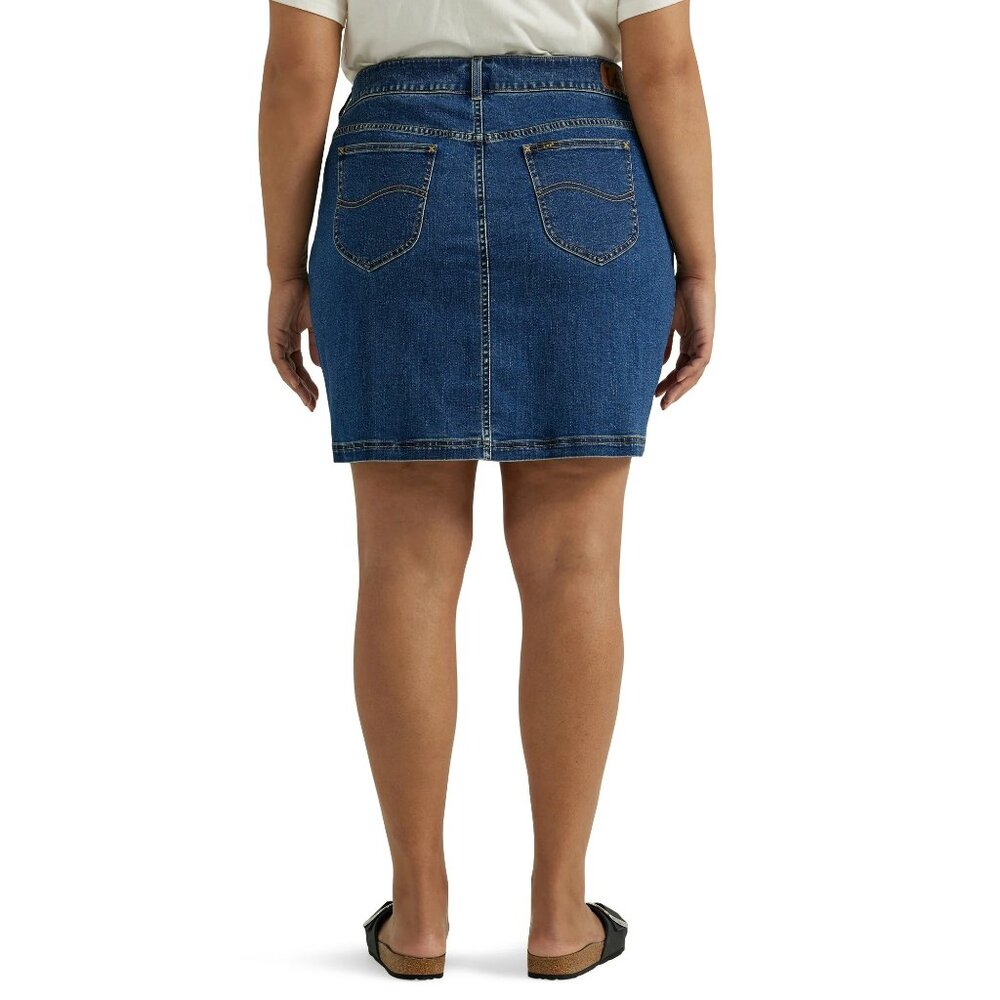 Lee Denim Skort Mid Rise Regular Fit Women’s Plus Size 26W Stretch Hidden Short - Picture 4 of 10